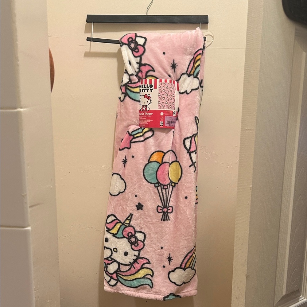 Hello Kitty Pink and White Unicorn Blanket